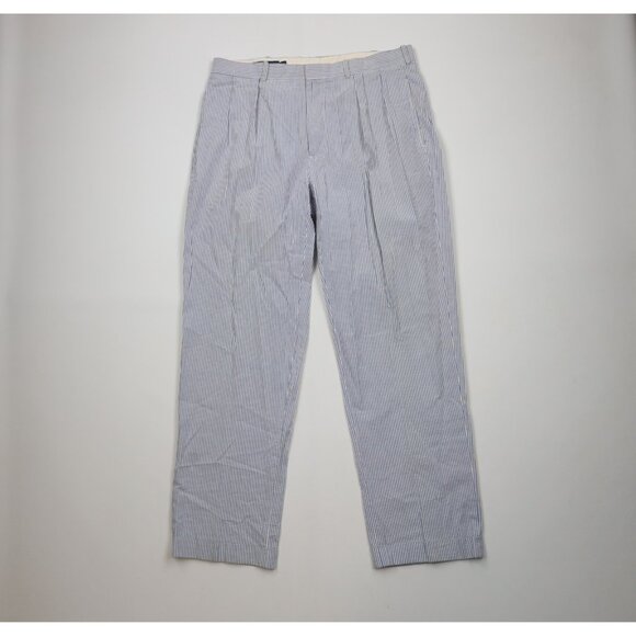 Vintage 90s Ralph Lauren Mens 36x32 Pinstriped Seersucker...
